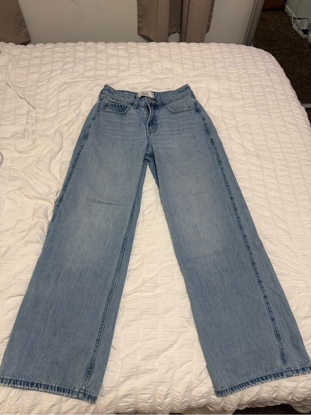 Hollister Light Blue High Rise Baggy Jeans